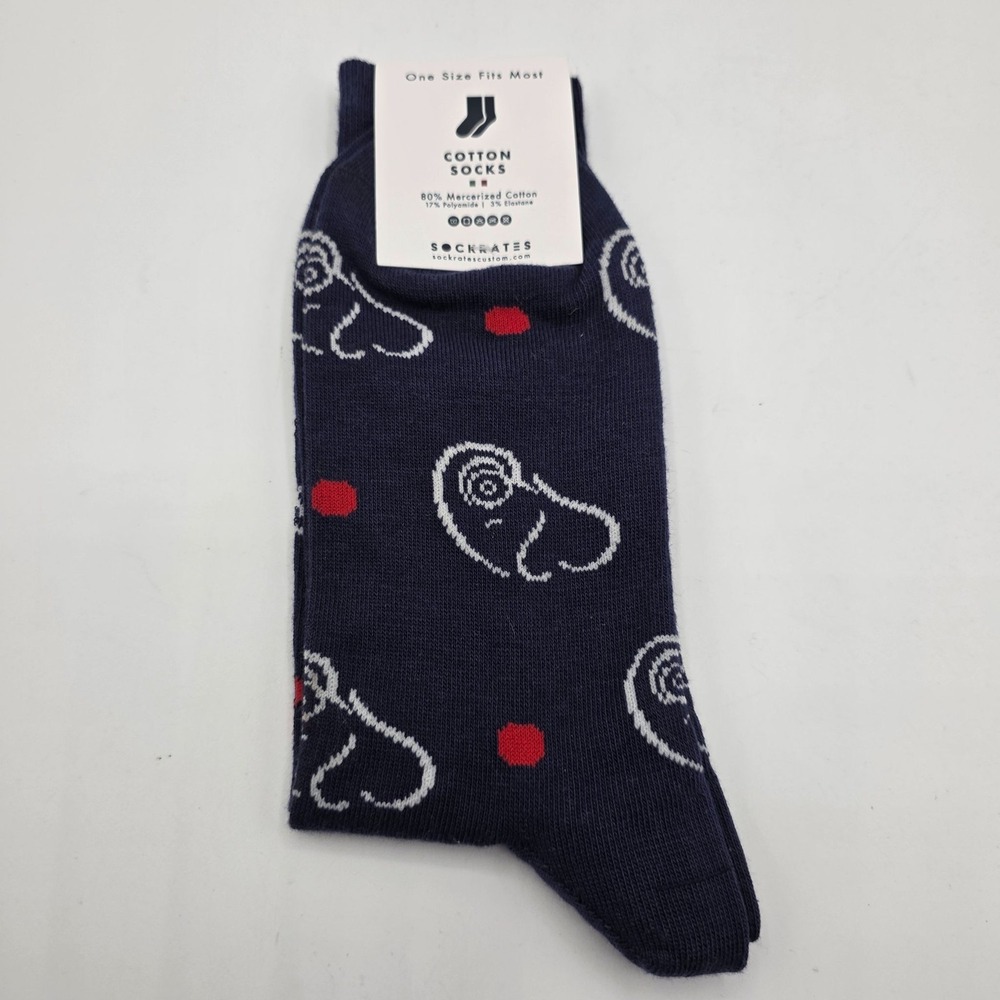 Sockrates Cotton Crew Socks Ram & Heart Stethoscope Print One Size Fits Most New